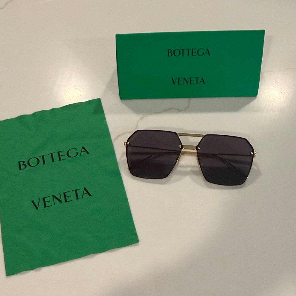 Bottega Veneta Gold Sunglasses BV1012S